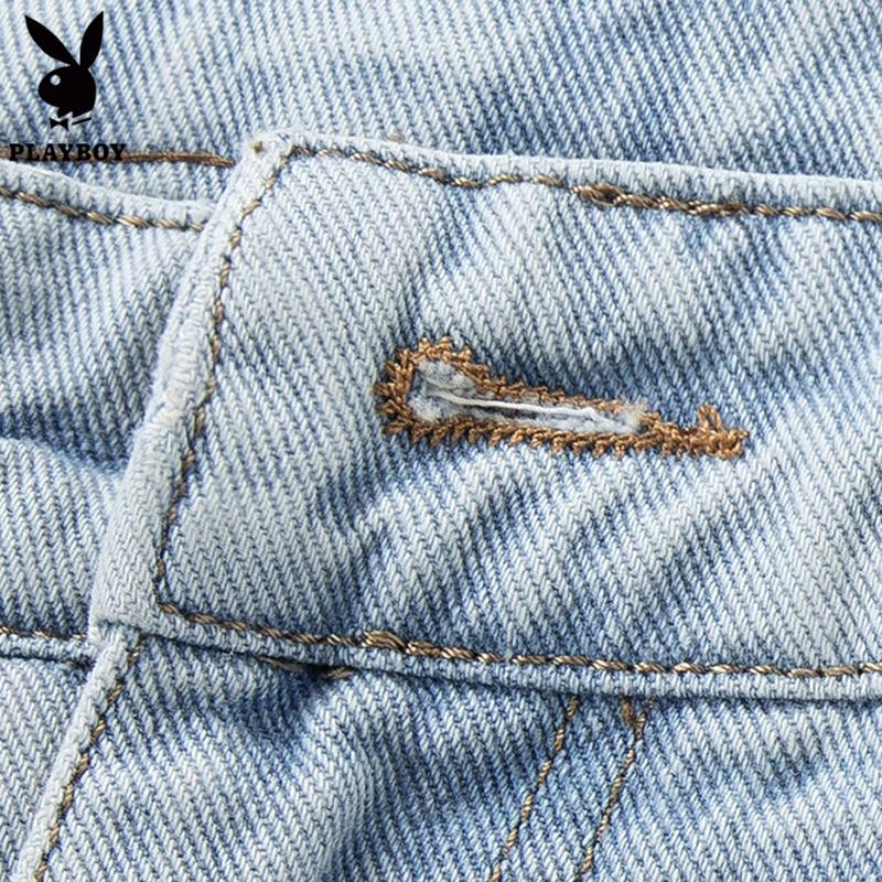 PLAYBOY Men's Pure Cotton Stretch Loose Straight Denim Jeans