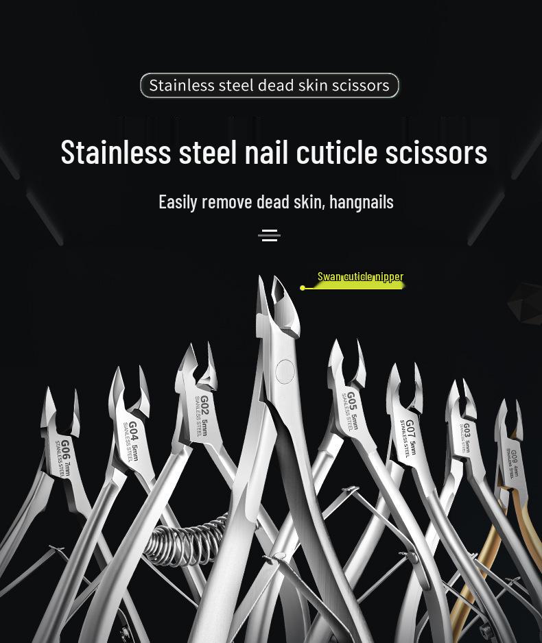 Swan Scissors: Ukrainian Stainless Steel Cuticle Nippers for Removing Hangnails & Dead Skin