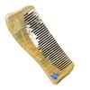 Creative Carved Green & Jade Sandalwood Gold-Painted Travel Comb for Men & Women