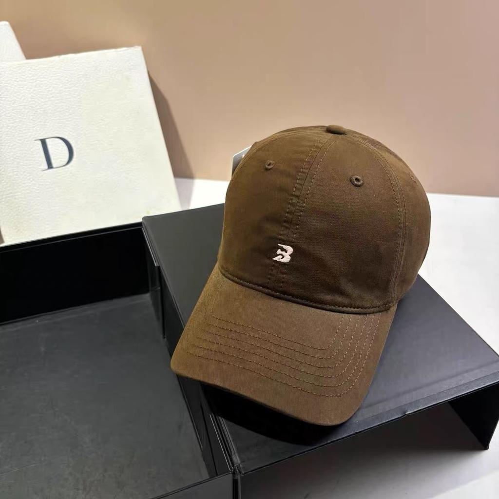 Simple Embroidery Big Head Circumference Baseball Hat Women's Summer Wide Brim Showing Face Small Outdoor Sunscreen Sunshade Cap
