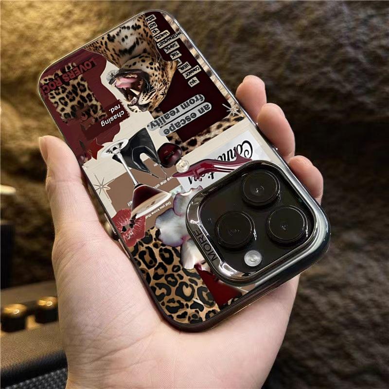 Leopard Lip Print Laser IMD Phone Case for Samsung Galaxy A16 A26 A25 A36 A56 A55 A54 A53 5G S25 Ultra S24 FE S23 Plus S22 Cover