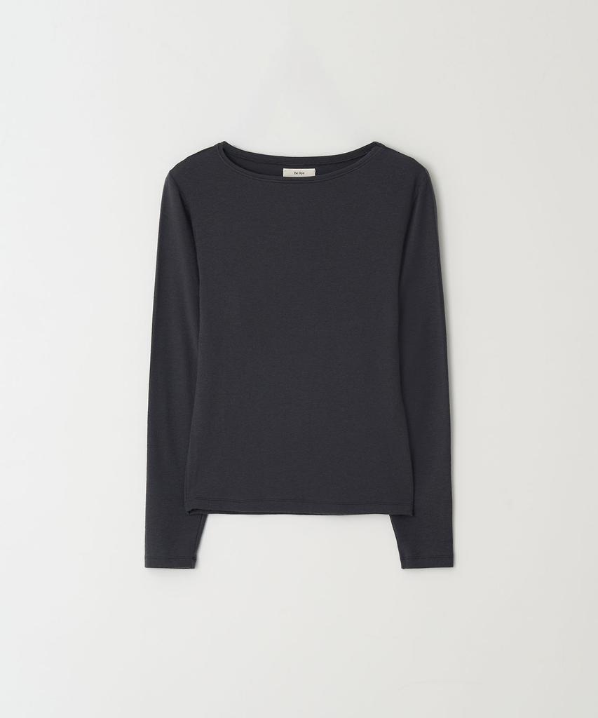 The Rye Boat-Neck Wool Top(Charcoal)