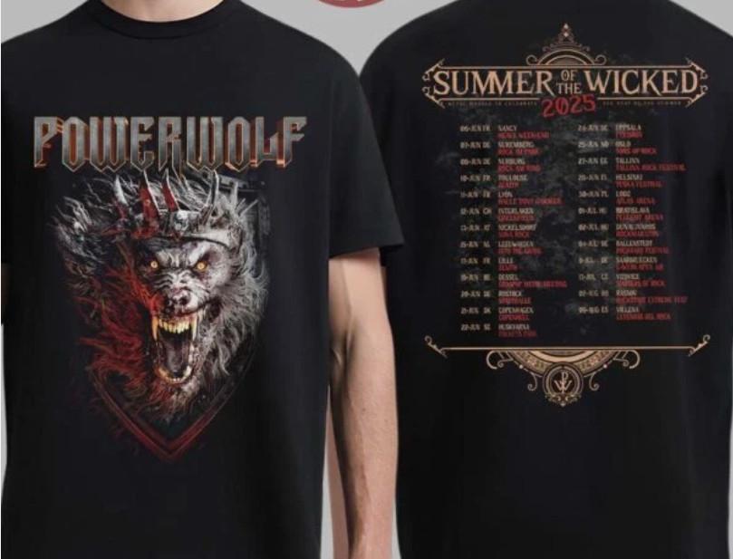 Powerwolf Лето Нечестивых 2026 Европейский Тур Даты Двусторонняя Унисекс Футболка L