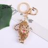 Oxidation-resistant Keychain Pendant Sparkling Rhinestones Tiger Shape Charm Key Strong