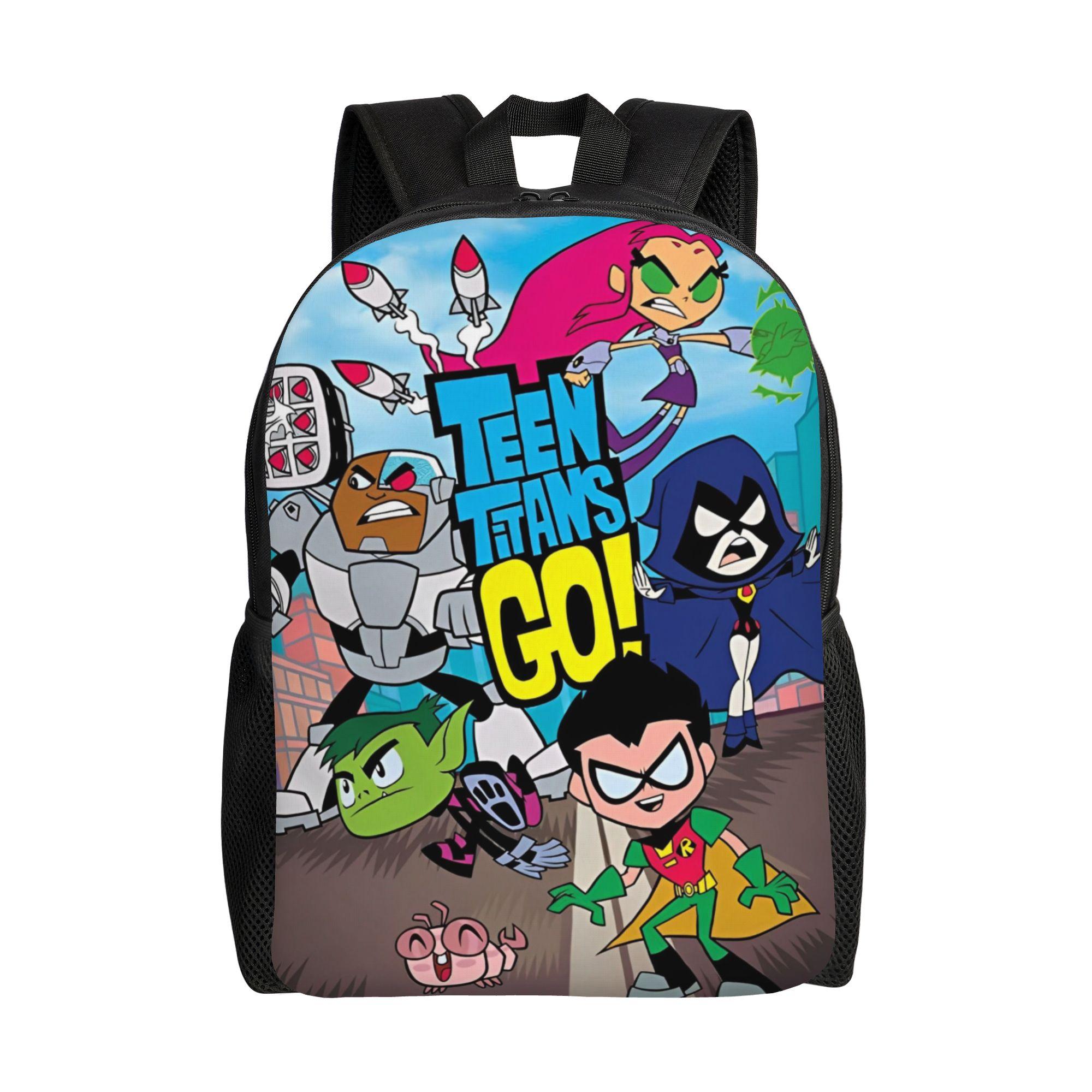 Cartoon Teen Titans Go Rugzak voor Mannen Vrouwen Cool Middelbare School Wandelen Reizen Dagrugzak Laptop Schoudertas met Zak