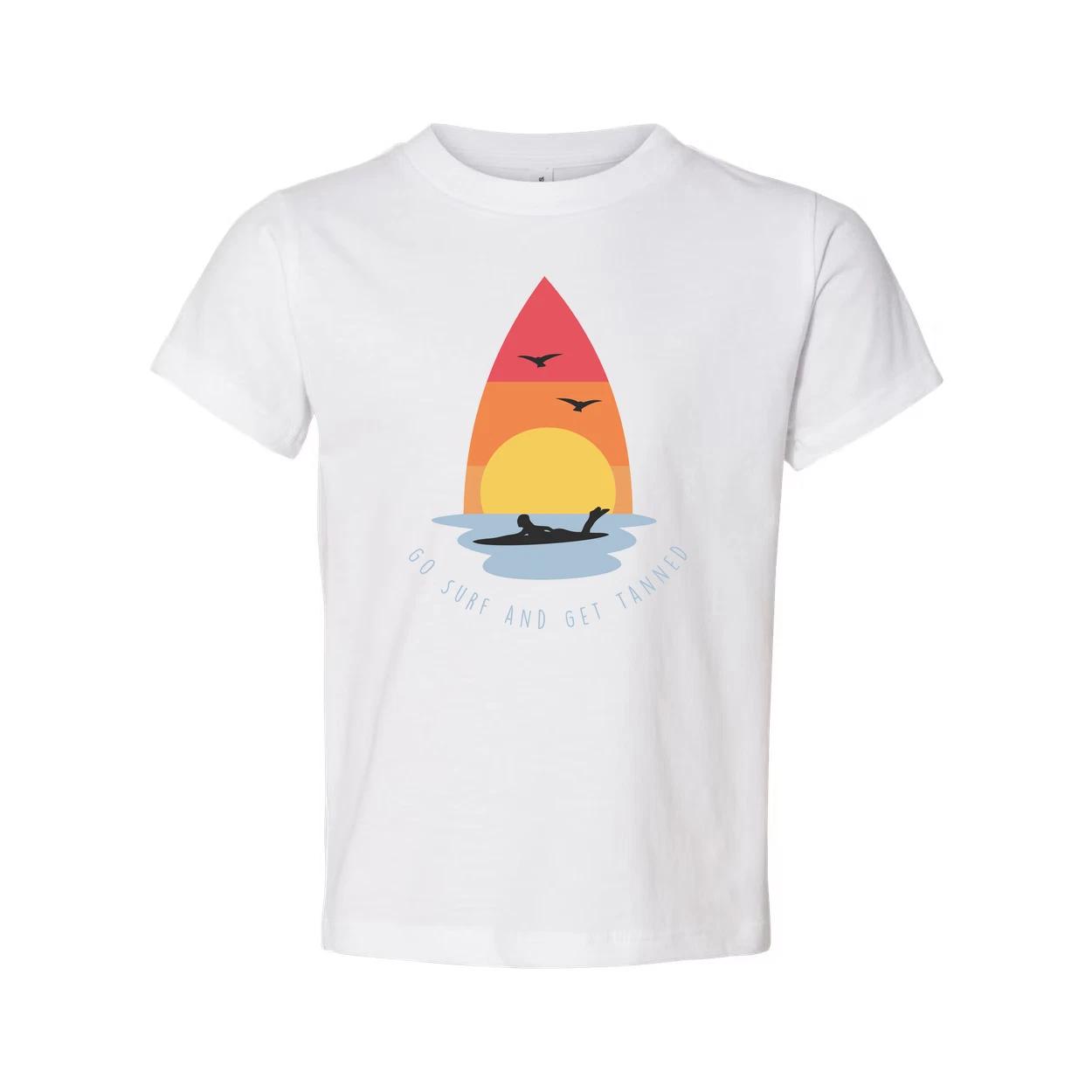 Unisex Surfing T Shirt With Sunset Surfboard Graphic And Ocean Sunrise Design Go 2XL