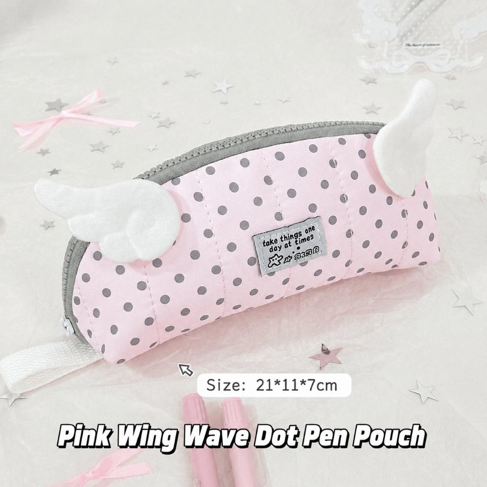 Mehrschichtige Stifttasche Polka-Dot-Print Federmäppchen Ins Federmäppchen Schulbedarf