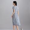 SOFSIL French Retro Mulberry Silk Floral Midi Dress