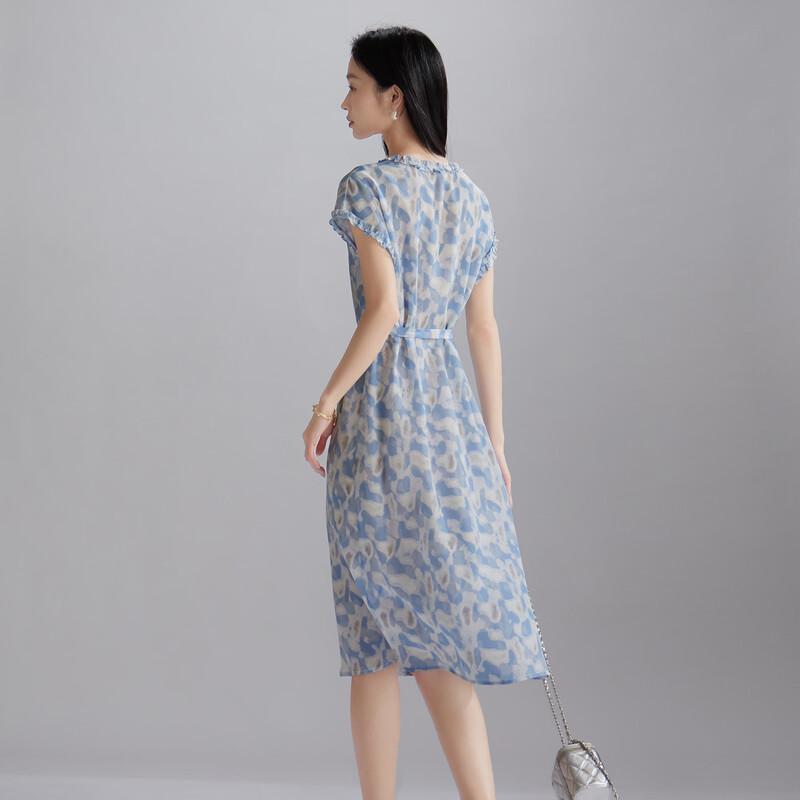 SOFSIL French Retro Mulberry Silk Floral Midi Dress