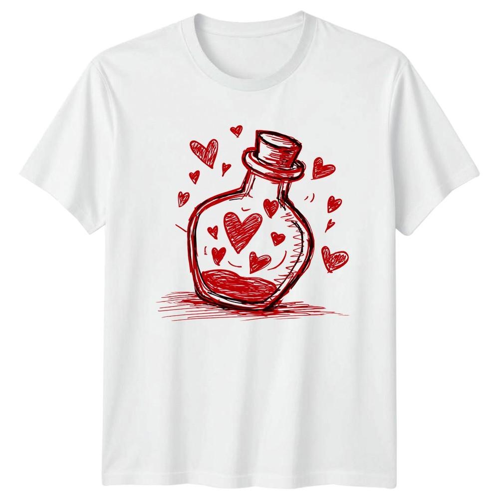 Sketchy Hand Drawn Valentines Love TShirt Potion Heart RoUnisexce Valentines Day S