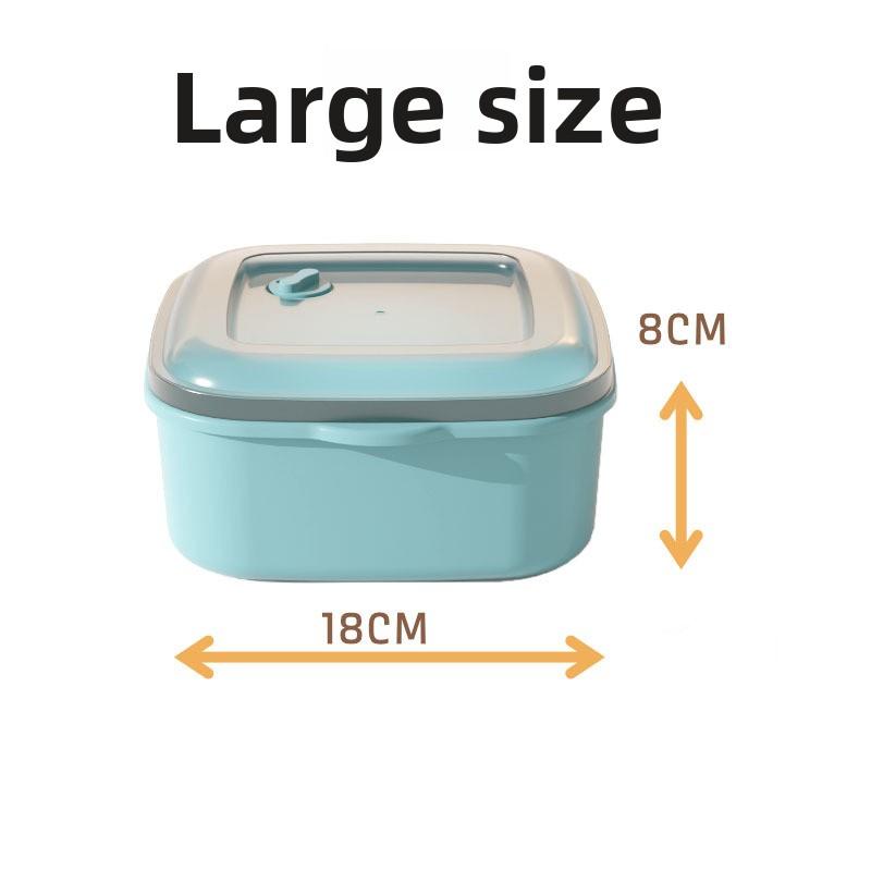 Leichte zweilagige Kunststoff-Lunchbox mit Fächern für Mahlzeiten von Schülern. Mikrowellengeeignet. Wird mit einem Behälter für Dippsauce geliefert.