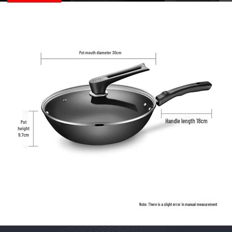 Supor Healthy No-Coating Cast Iron Wok with Lid