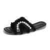 Wear pearl tassel fashion slippers 2025 new fairy Xiaoxiangfeng temperament versatile flat-bottomed cool slippers