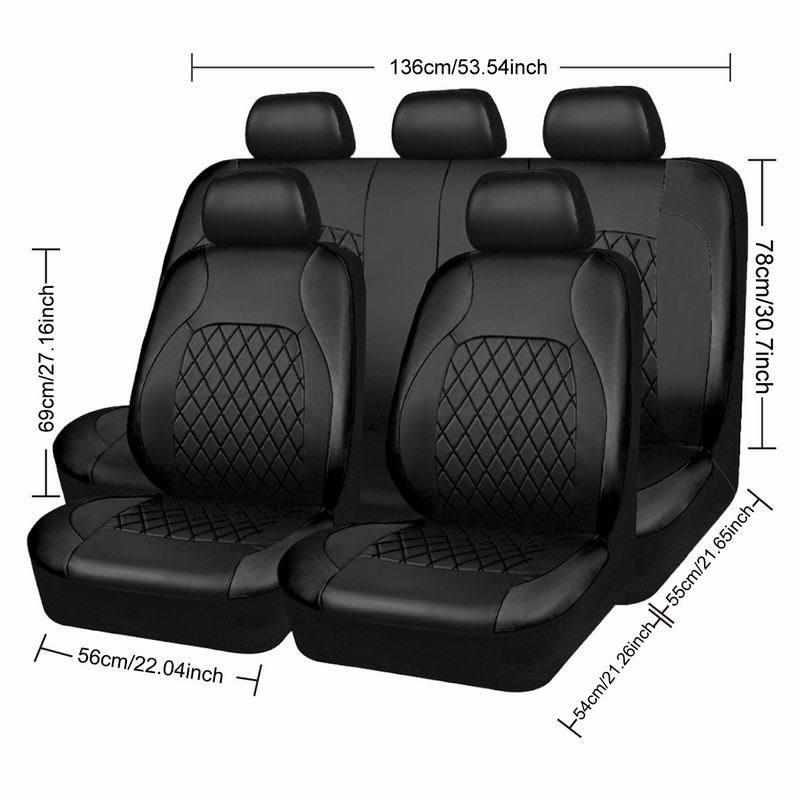Universal PU Leather Car Seat 9-Piece Set - All-Season Style