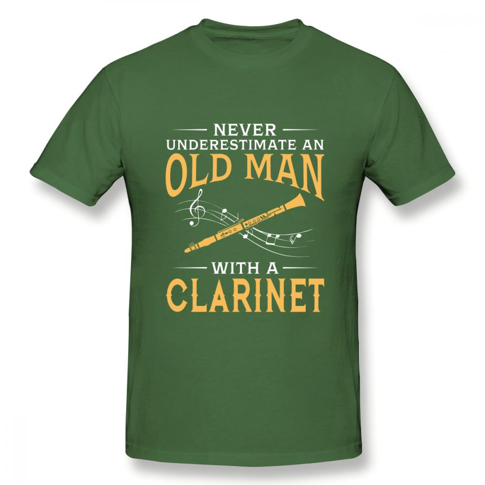 Never Underestimate An Old Unisex With A Clarinet T Shirt Boy Round Neck Tshirt 3d Print Tees Guys Punk Designer Streetwear