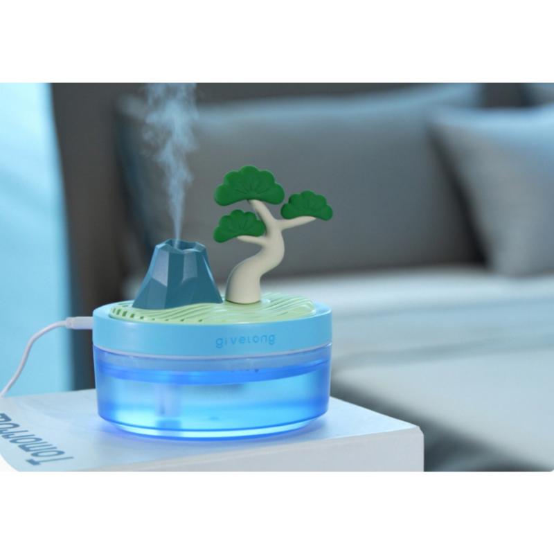 Kreativer Landschafts-Luftbefeuchter Farbwechselndes Nachtlicht Ultra-leiser USB-betriebener Kaltnebel-Diffusor für Zuhause Geschenk