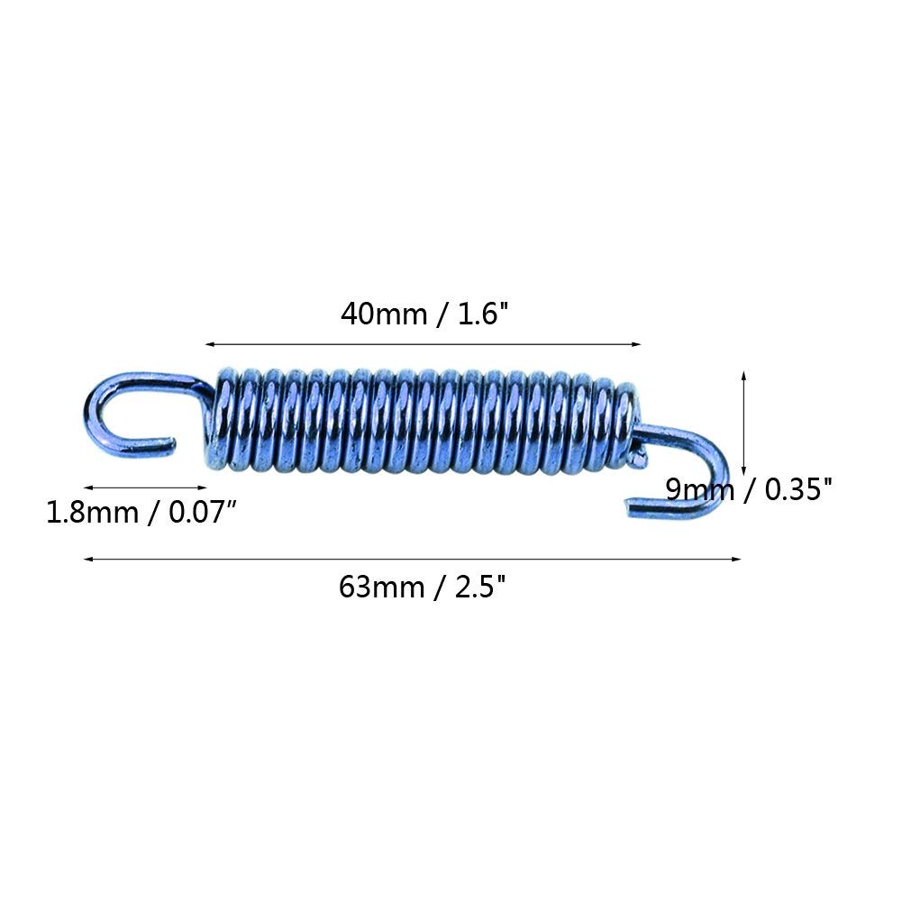 Exhaust Muffler Spring Set, Qiilu Parts Center Muffler Spring for Motorcycle Scooter ATV 6pcs (Blue)