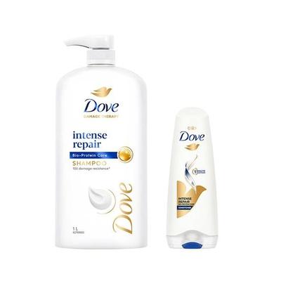 Šampón na intenzívnu obnovu 1 liter + Kondicionér 175 ml, Kombinácia | Pre suché a poškodené vlasy | Obohatený o aktívne zložky Fibre Actives