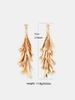 Exquis Longs Boucles d'Oreilles Feuille à Franges avec Diamants Micro-sertis - Design de Niche Élégant pour un Effet Amincissant