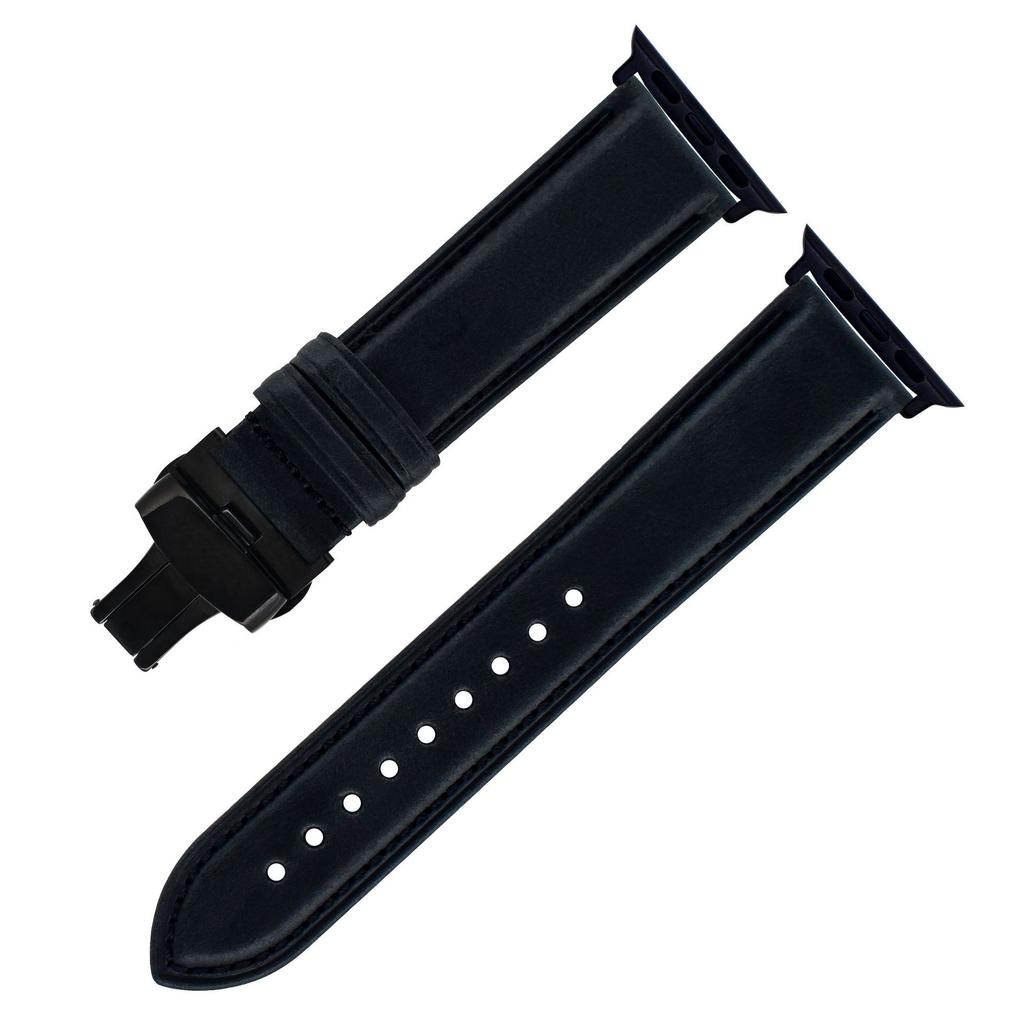 The First-Layer Cowhide Bracelet Is Suitable For Apple Watch S7 Strap Applewatch8 Genuine Leather Butterfly Buckle Strap.