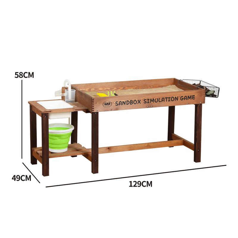 Kids' Wooden Sandbox and Water Play Outdoor Toys