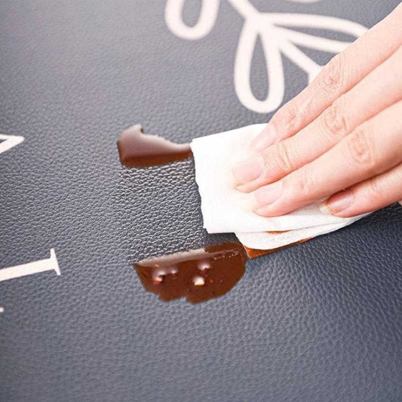 Leather Placemat Oval Oil-Proof Table Mat Home Dining Kitchen Table Placemat Design Dining Waterproof Heat Resistant Home Decor