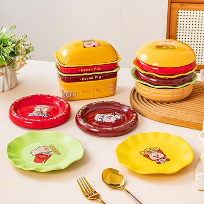 Cartoon Ceramic Bowl & Plate Set - High-Value Souvenir Gift