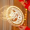 Leuchtende Ramadan-Hängelampe Saugnapf Warmweiße LED-Lichterkette Batteriebetrieben Nachtlichter Mond Stern Schloss Lampe