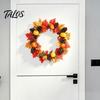 Reusable Autumn Window Decors Thanksgiving Day Wall Sticker, Pumpkin/Pinecone/Leaf Print Garland Shape Non Adhesive Fall Stickers Waterproof