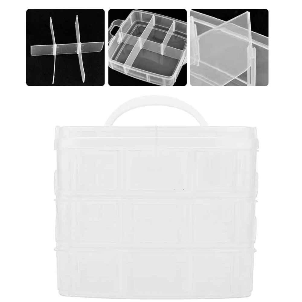 Three-Tier Detachable Structure Detachable Nail Art Storage Box Cosmetic Desktop Tidying Organize прозрачный