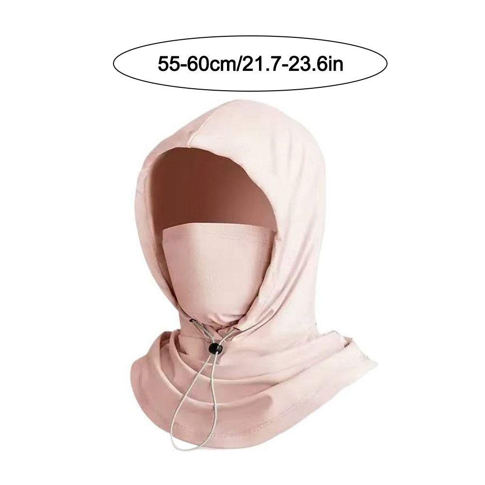 Adjustable Ice Silk Sun Hat Breathable Face Mask Pullover Cap Fashion Sunscreen Hat  Summer