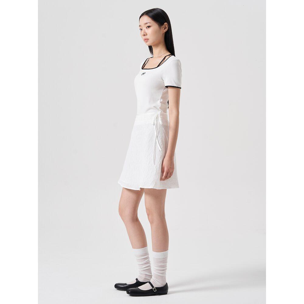 8SECONDS Jacquard Mini Skirt White (164727Gy11)