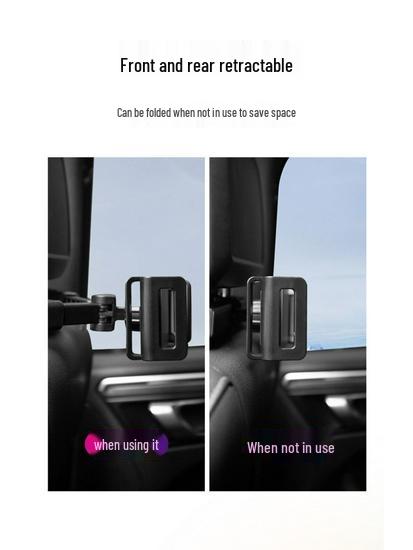 Bolishen Car Rear Seat Headrest Phone Holder - Foldable Clip-on Support