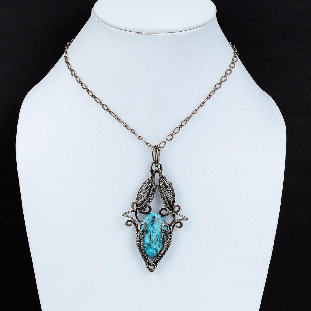 Shattuckit Kupfer Anhänger Kupferdraht gewickelter Schmuck Handgefertigter Edelsteinanhänger Kupferdraht gewickelter Anhänger Brandneuer Anhänger Geschenk für Mutter