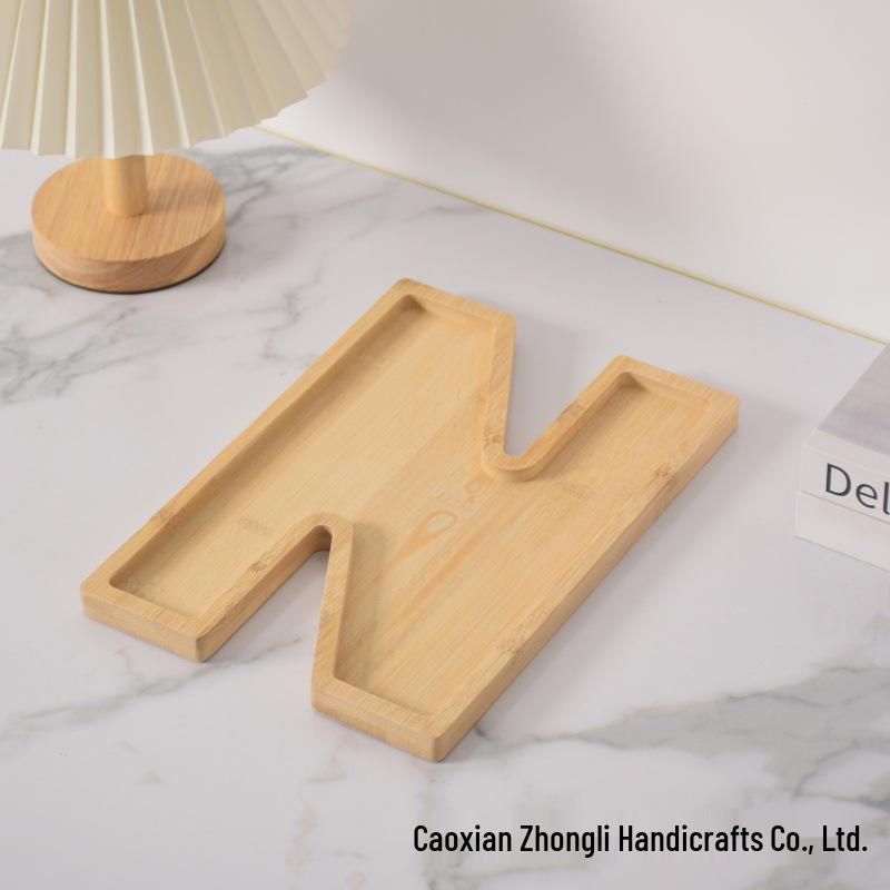Bamboo Wood Letter Tray for Parties and Celebrations: Dessert, Deli, Fruit, or Dinner Plate