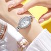 Full Diamond Personality Niche Oval Small Plate Ladies Light Luxury Fashion Waterproof Bracelet Quartz Watch