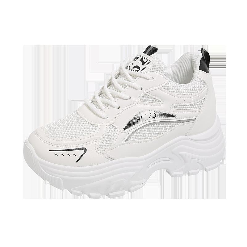 Dad-Schuhe Herbst und Winter kleines Netzgewebe Sportschuhe dicke Sohle Höhenzunahme Xiaobai
