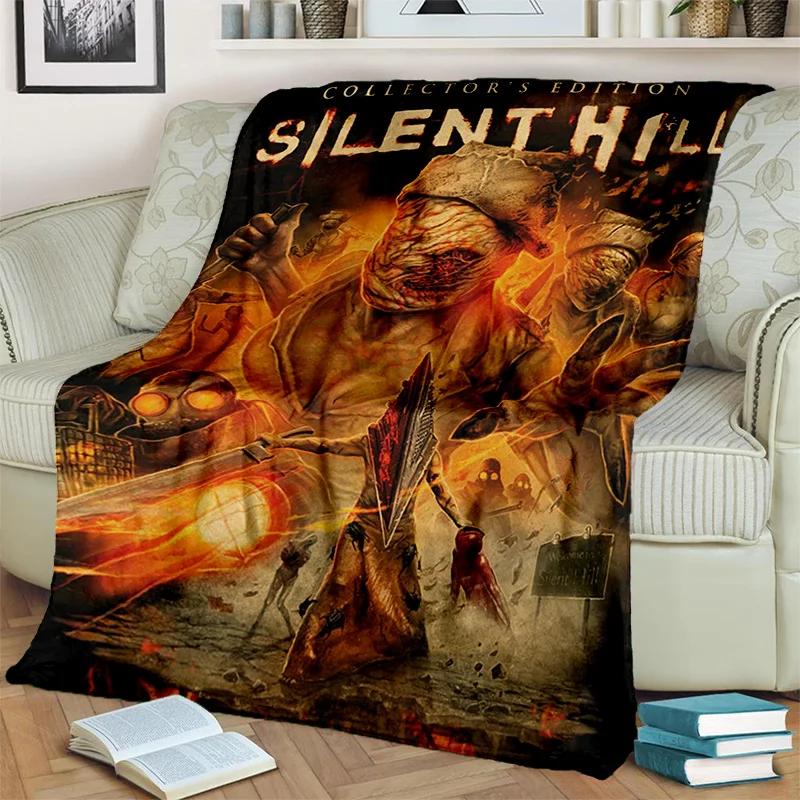 3D Silent Hill HD Horror Movie Game Blanket,Soft Throw Blanket for Home Bedroom Bed Sofa Picnic Travel Office Cover Blanket Kids
