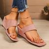 Wedge Slippers Autumn New Square Toe Feet Suede Soft Sole Anti-slip Wear-resistant High Heels
