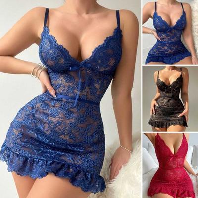 Dámská noční košile s hlubokým výstřihem do V bez rukávů noční košile bez rukávů síťovaná květinová výšivka vyhloubená svatební noční noční košile na líbánky