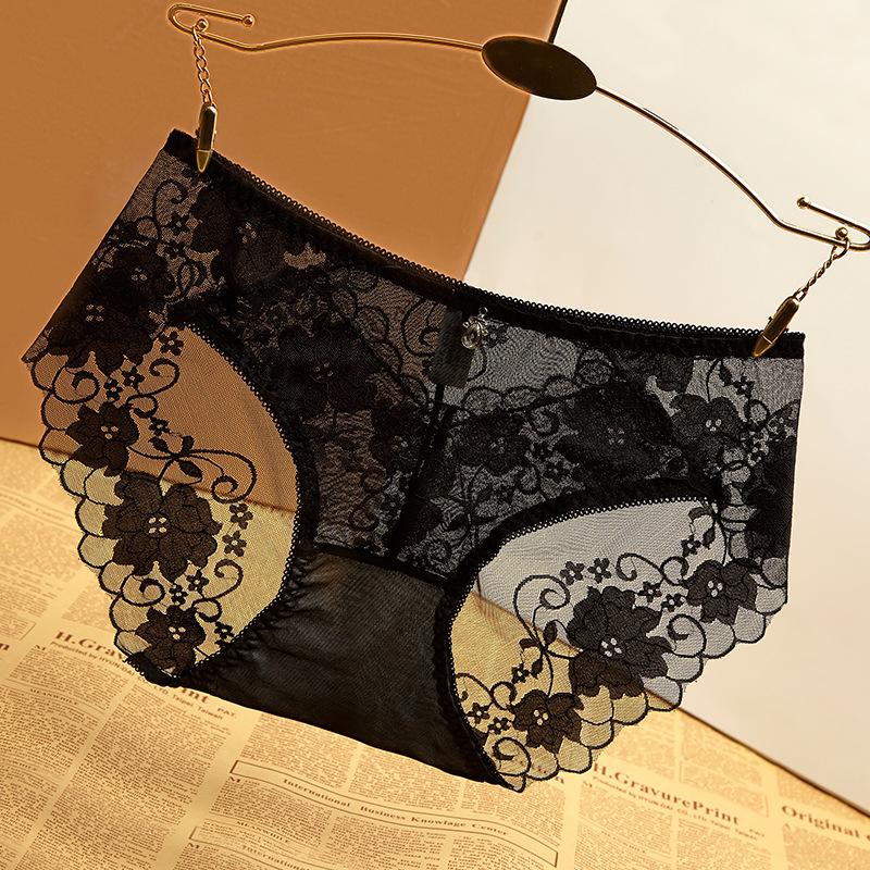 Spitze Unterwäsche mit mittlerer niedriger Leibhöhe Nahtlose und sexy Spitzenunterwäsche für Damen Nahtlose Spitzenunterwäsche