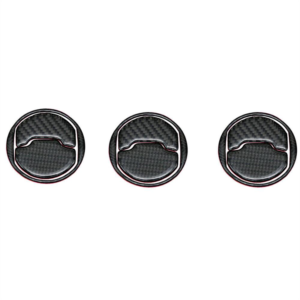 Carbon Fiber Interior Air Vent Outlet Cover Trim Decal For Ford Mustang 2015-20
