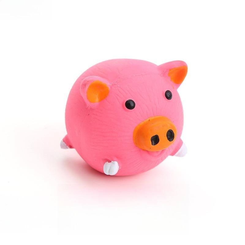 

Pet Latex Molar Teeth Cleaning Toy - Squeaky Pig/Chicken/Ox Head Ball Safe Durable Teeth Stain Remover, Dog Chew Toy