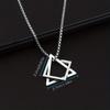Stainless Steel Geometric Pendant Necklace for Men, Hip-Hop Style Fashion Accessory Couple Gift
