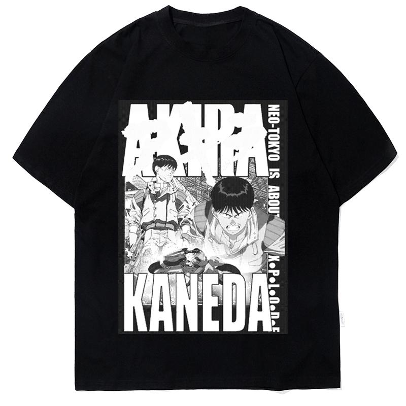 2024 Popular New Style Animation Print Short Sleeve T-shirt for Men and Women Hip Hop High Street Loose Round Neck Pure