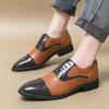 Fashion Fashionable Color Blocking Style Men's Leather Shoes Trendy and Versatile Style Walking Leather Shoes for Business Event Parties