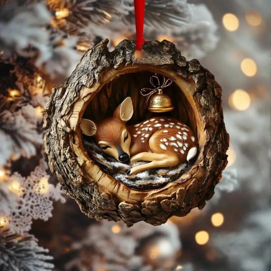 Forest Animal Acorn Ornaments Christmas Tree Decorations 2026 Acrylic Woodland Creature Hanging Ornaments for Home Decor Rustic Gifts