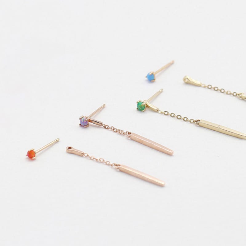 OR D`OR [14K] Simple Chain Drop Earring