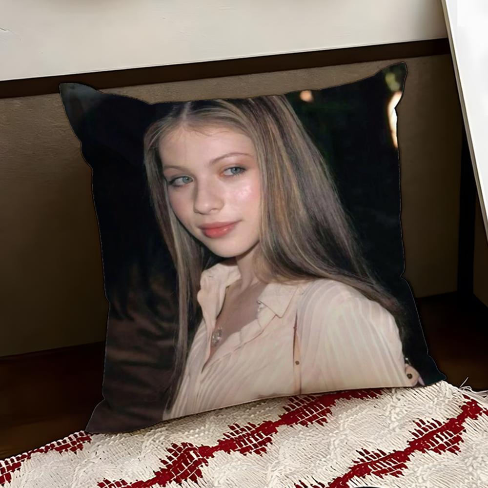 MMichelle TTrachtenberg Cushion Cover Reversible Soft Durable Pillow Cover Home Car MultiScene Use for Daily Comfort