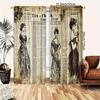 2 Pieces of Retro Newspaper Printed Curtains, Pole Bag Curtains 30*65, Bedroom and Living Room, Home Decoration, Room Decoration